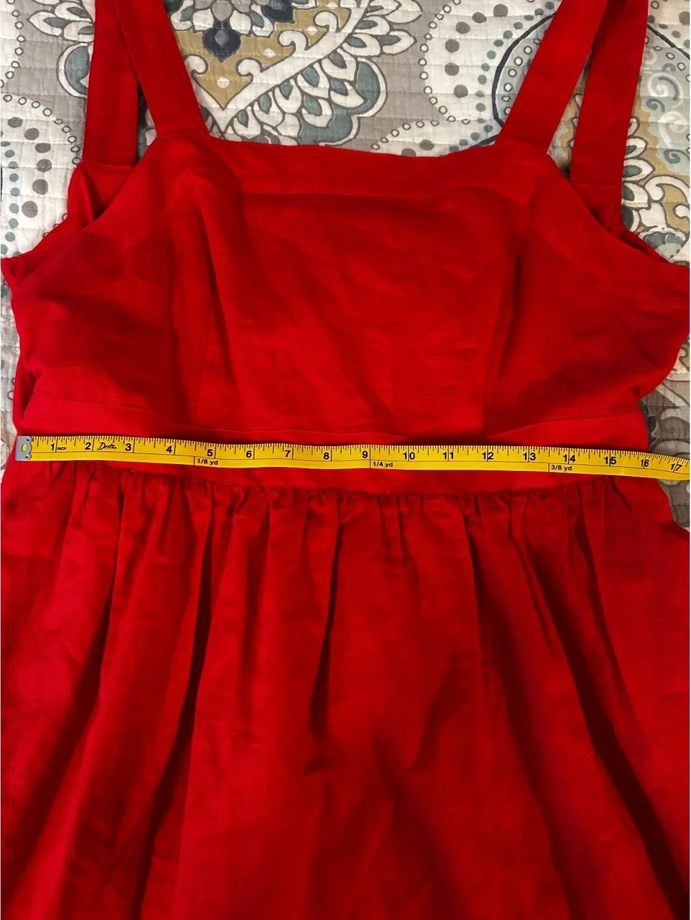 J.Crew Red Linen Cotton Blend Sleeveless Dress Size Large